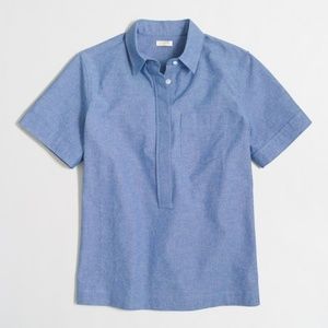 Chambray J Crew Boy Fit Popover Shirt sz XS